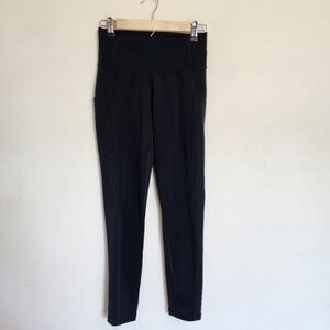 Adidas Womens Black Back Waistband  Logo Workout/ Training Leggings size Small